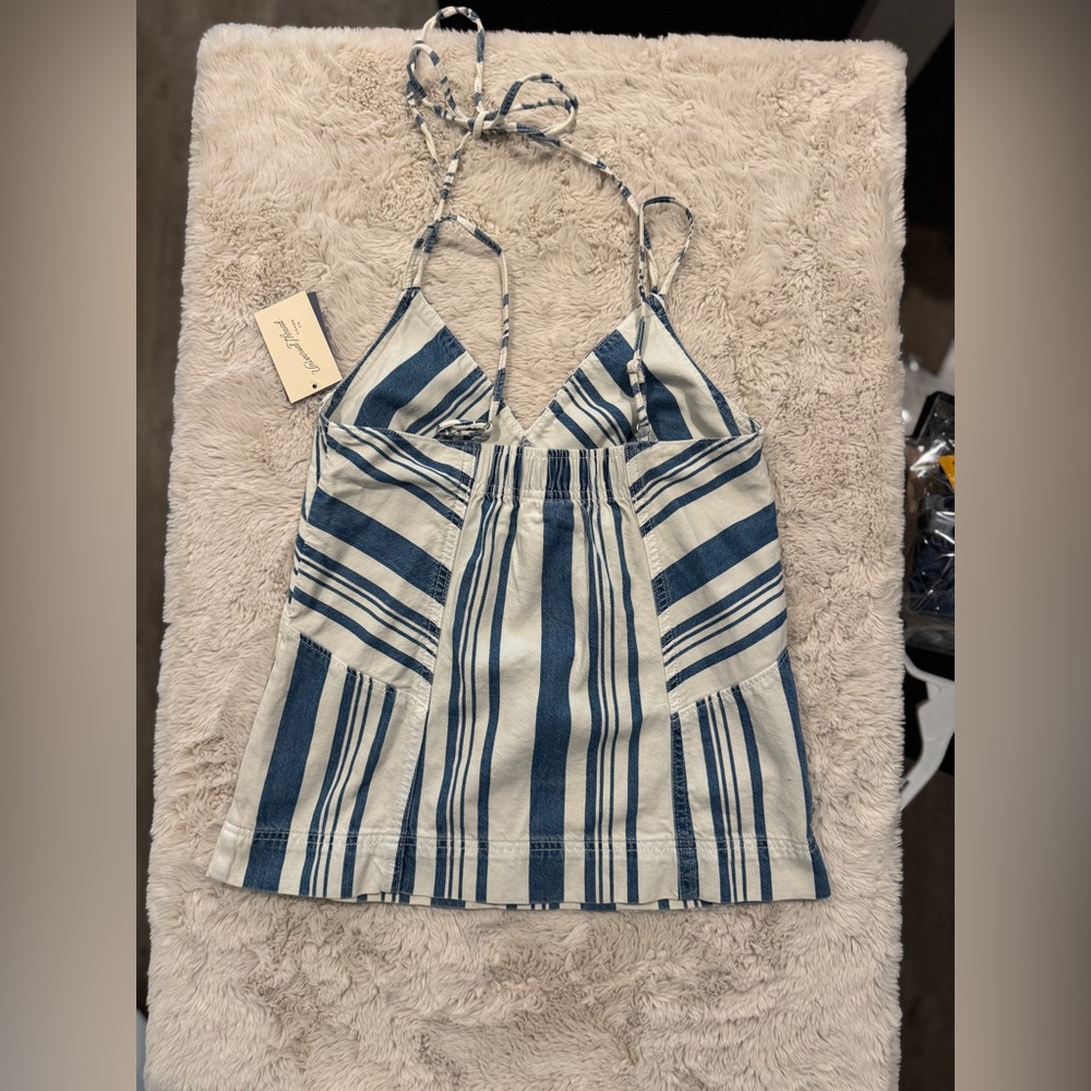 Striped Blue and White denim top - Picture 5 of 9